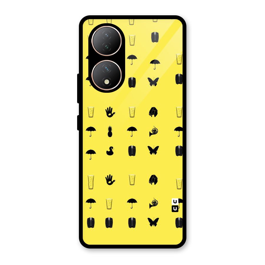 Glass Pattern Glass Back Case for Vivo Y100
