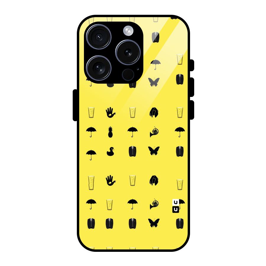 Glass Pattern Glass Back Case for iPhone 15 Pro