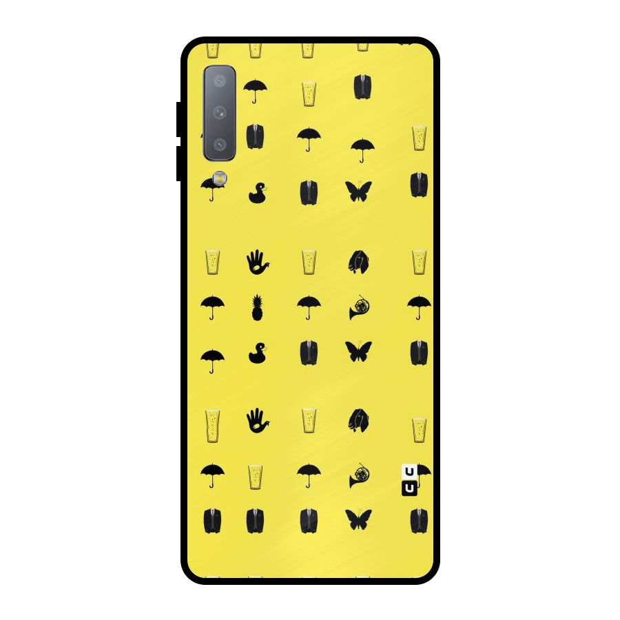 Glass Pattern Metal Back Case for Galaxy A7 (2018)