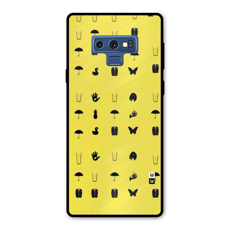Glass Pattern Metal Back Case for Galaxy Note 9