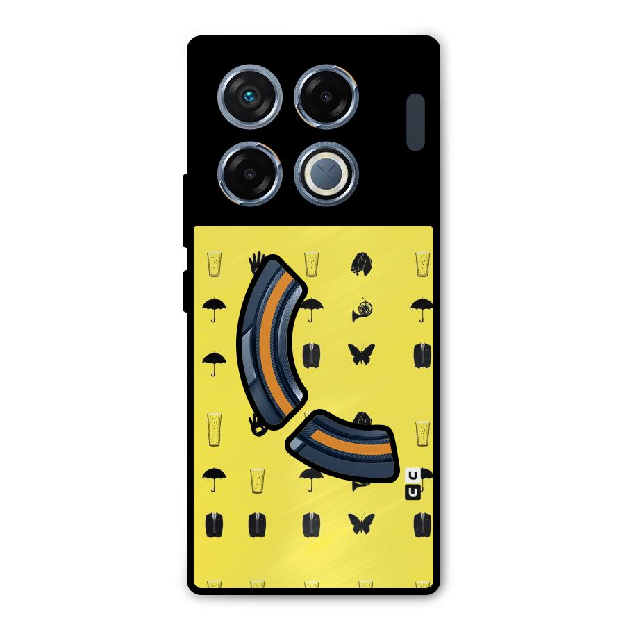 Glass Pattern Metal Back Case for Infinix GT 20 Pro