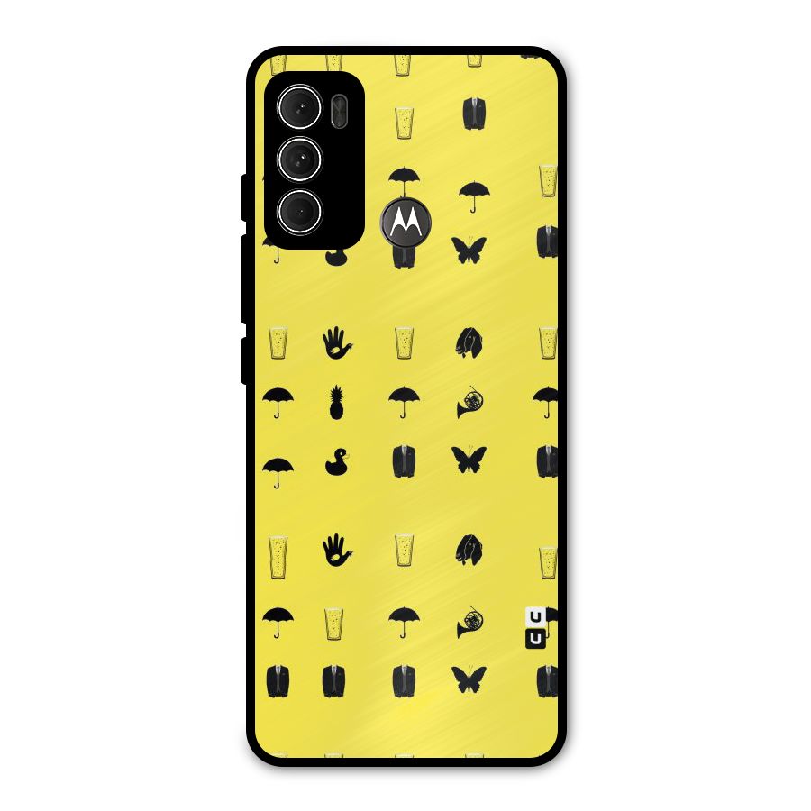 Glass Pattern Metal Back Case for Moto G60