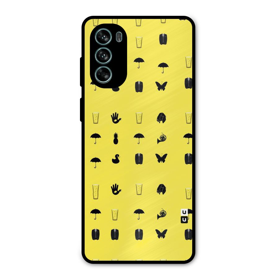 Glass Pattern Metal Back Case for Moto G62