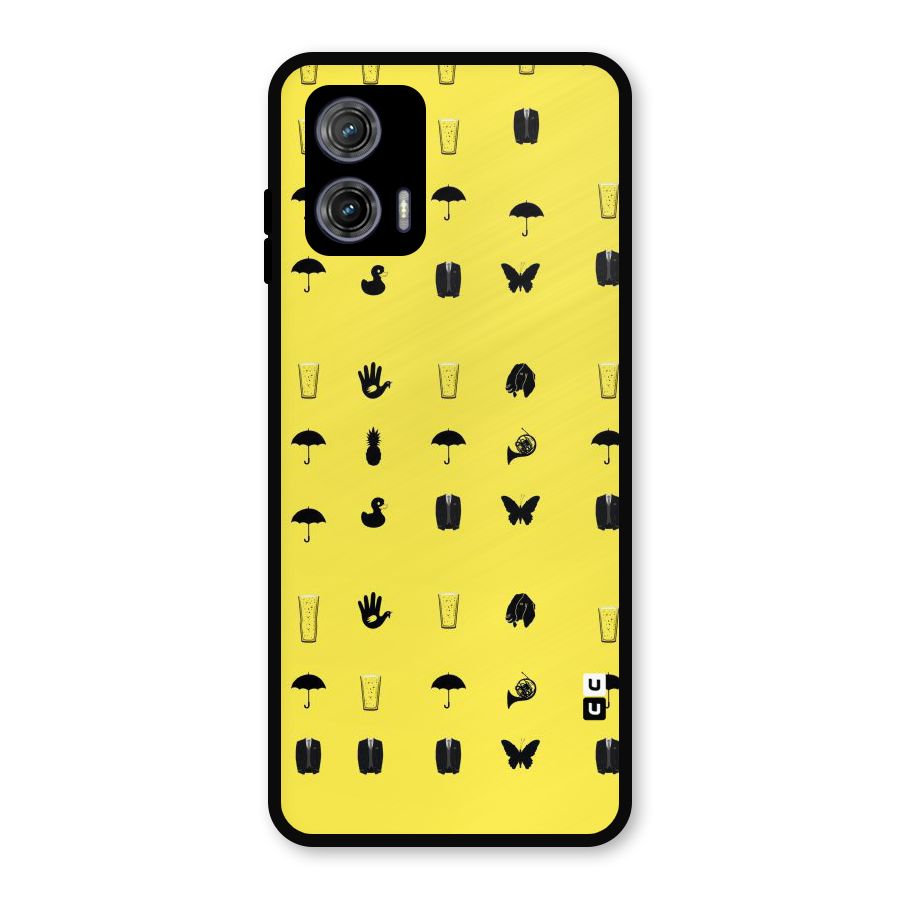 Glass Pattern Metal Back Case for Moto G73