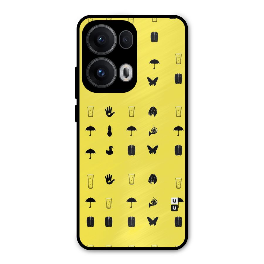 Glass Pattern Metal Back Case for Oppo Reno13 Pro