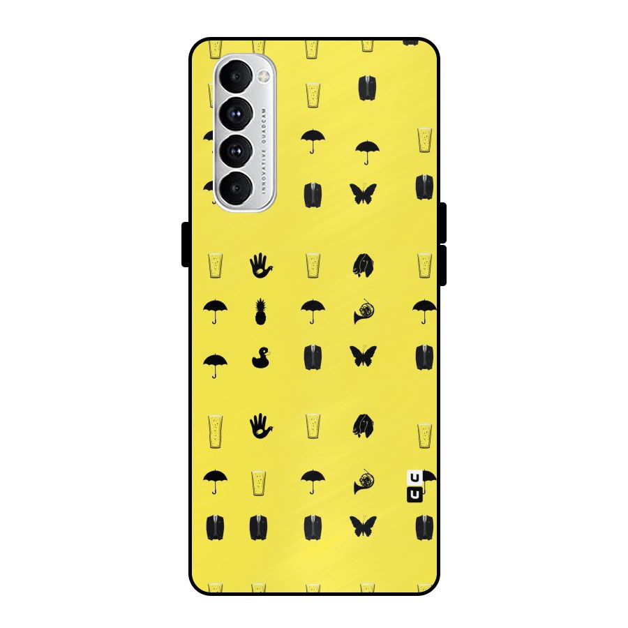 Glass Pattern Metal Back Case for Oppo Reno4 Pro