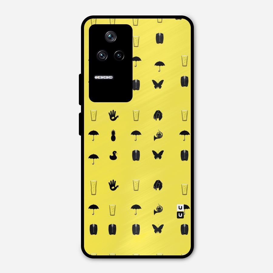 Glass Pattern Metal Back Case for Poco F4 5G