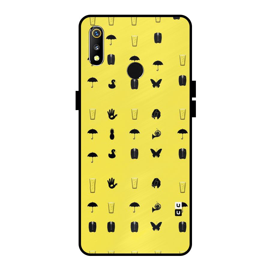 Glass Pattern Metal Back Case for Realme 3i