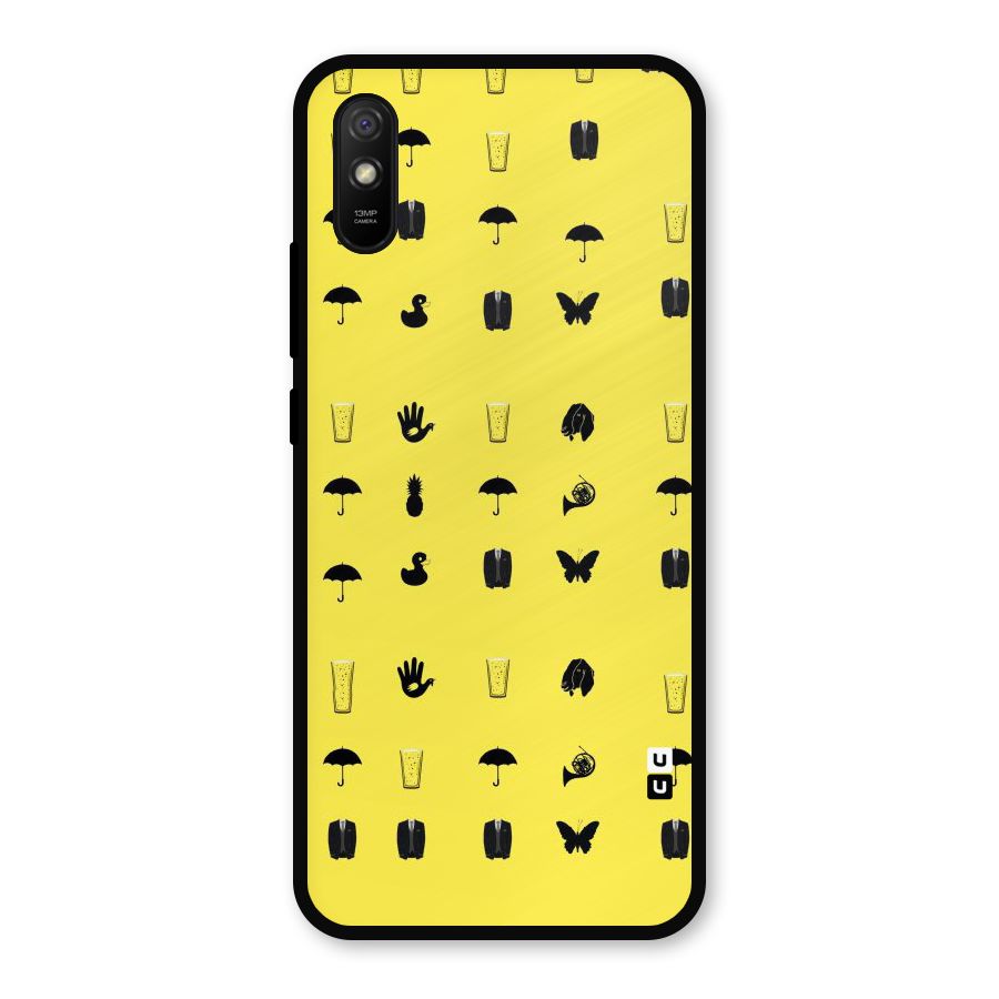 Glass Pattern Metal Back Case for Redmi 9a