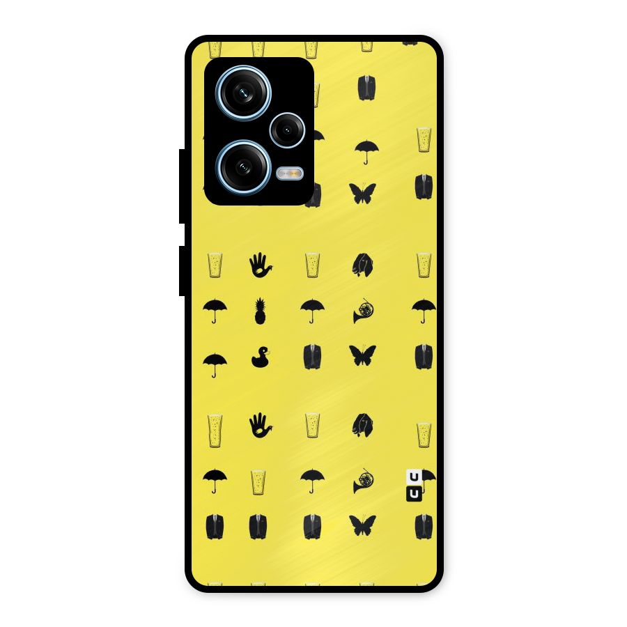 Glass Pattern Metal Back Case for Redmi Note 12 Pro
