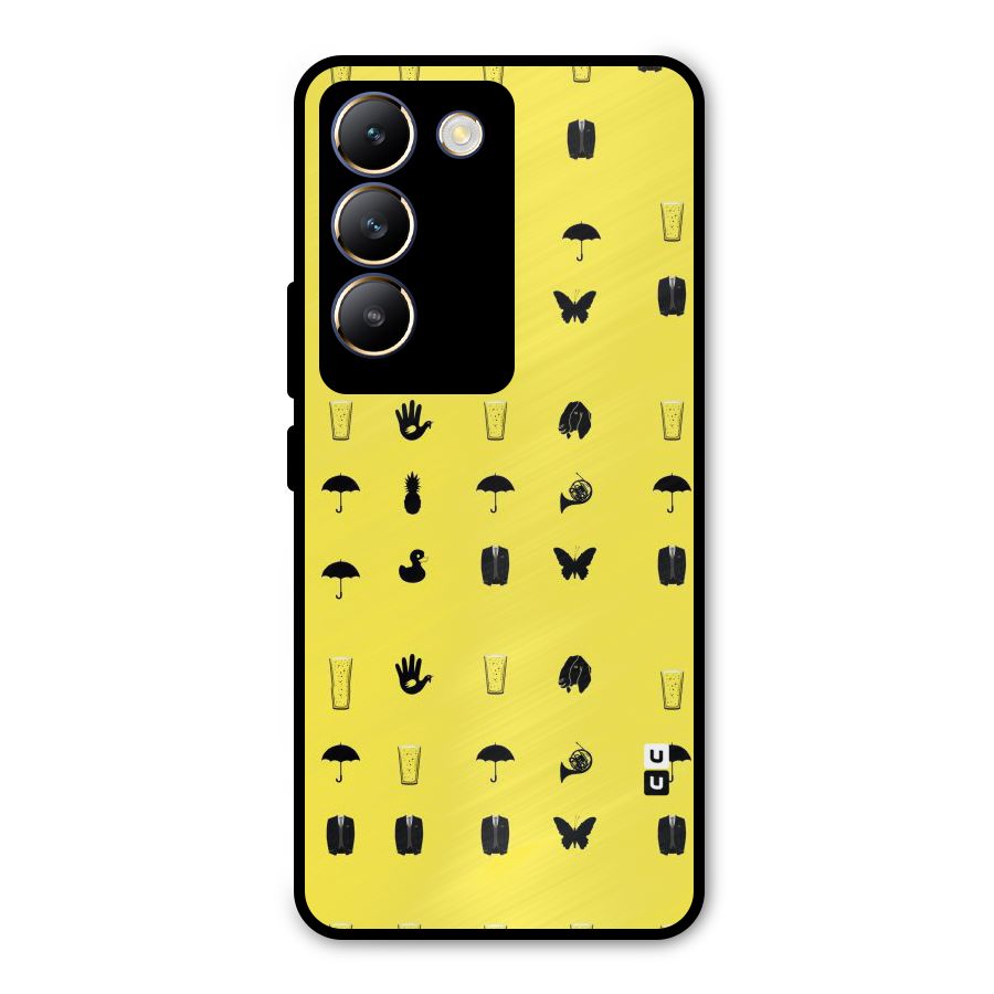 Glass Pattern Metal Back Case for Vivo T3 5G