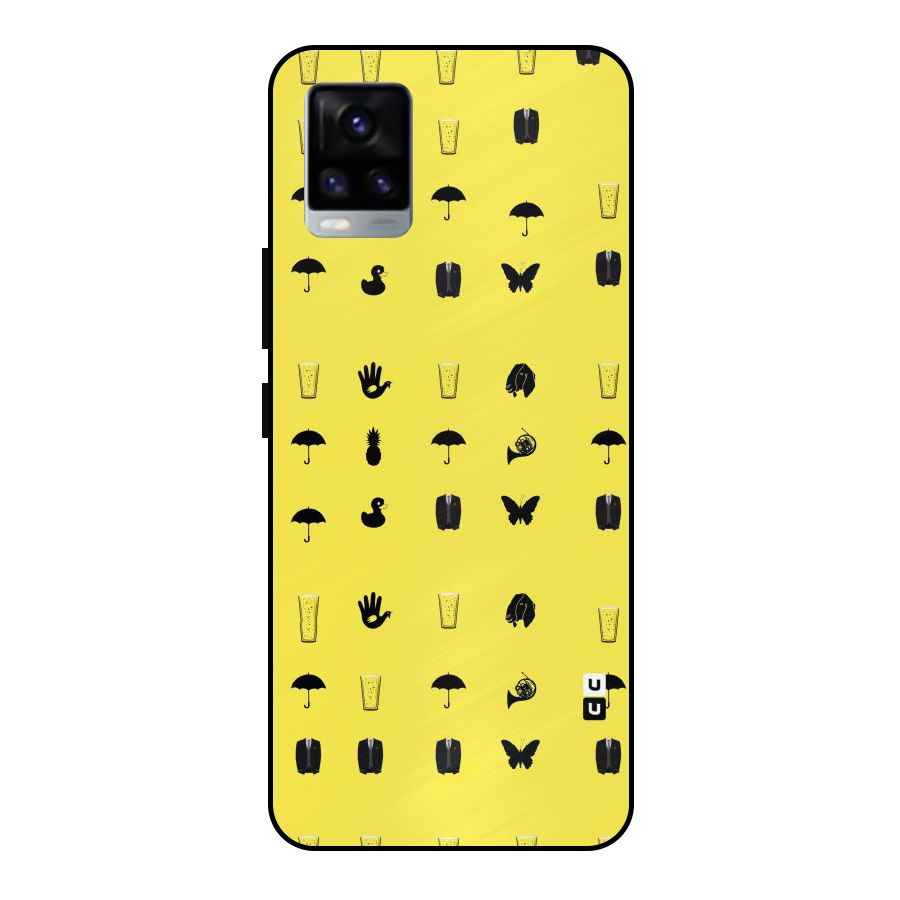 Glass Pattern Metal Back Case for Vivo V20 2021