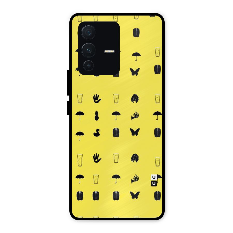 Glass Pattern Metal Back Case for Vivo V23 5G