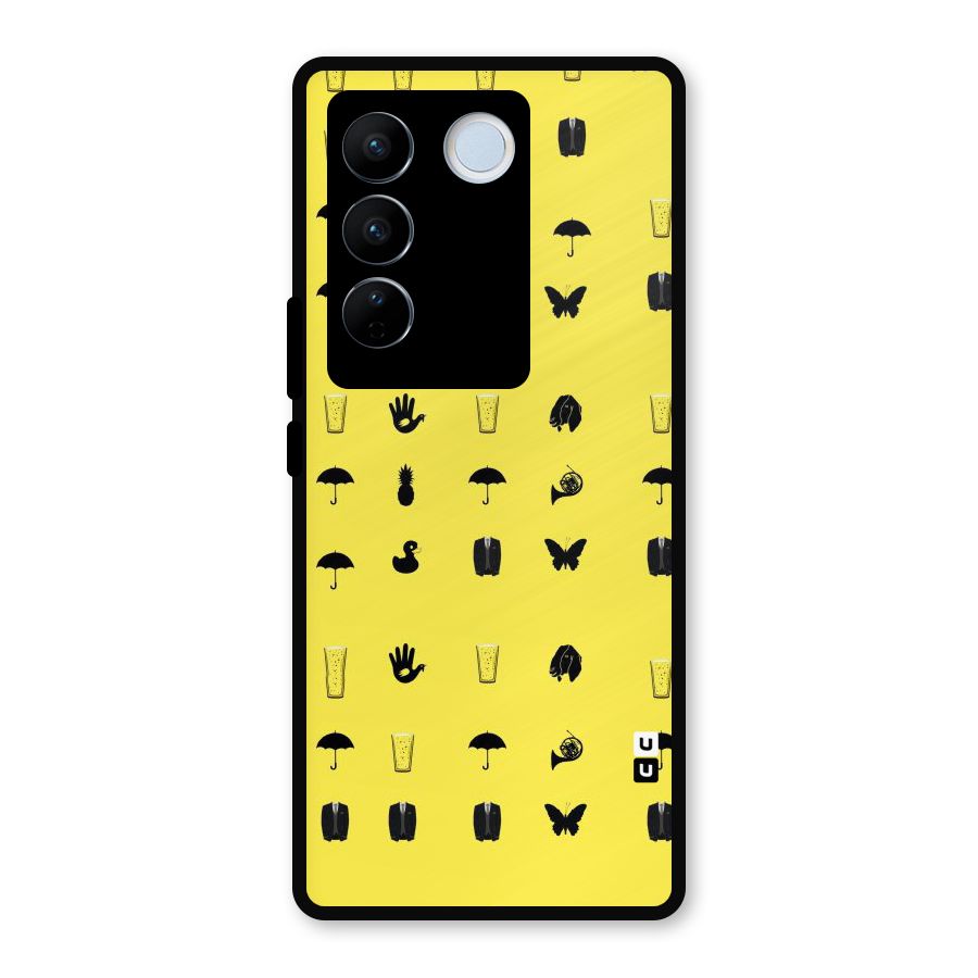 Glass Pattern Metal Back Case for Vivo V27 Pro