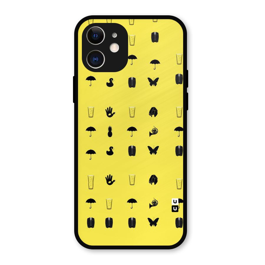 Glass Pattern Metal Back Case for iPhone 12