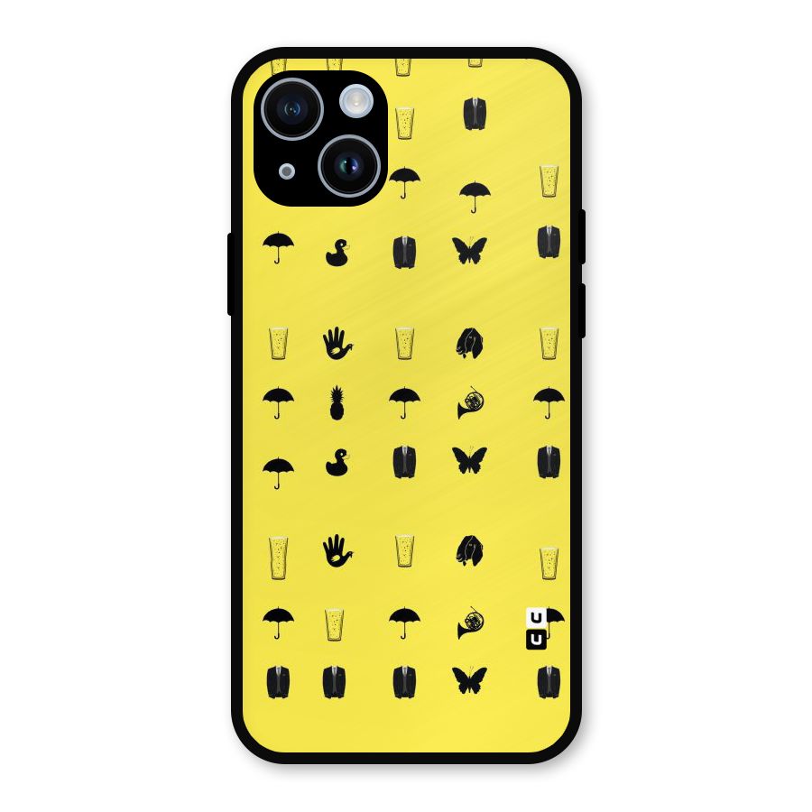Glass Pattern Metal Back Case for iPhone 14