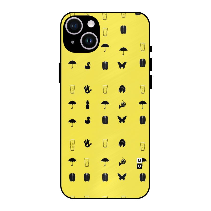 Glass Pattern Metal Back Case for iPhone 14 Plus