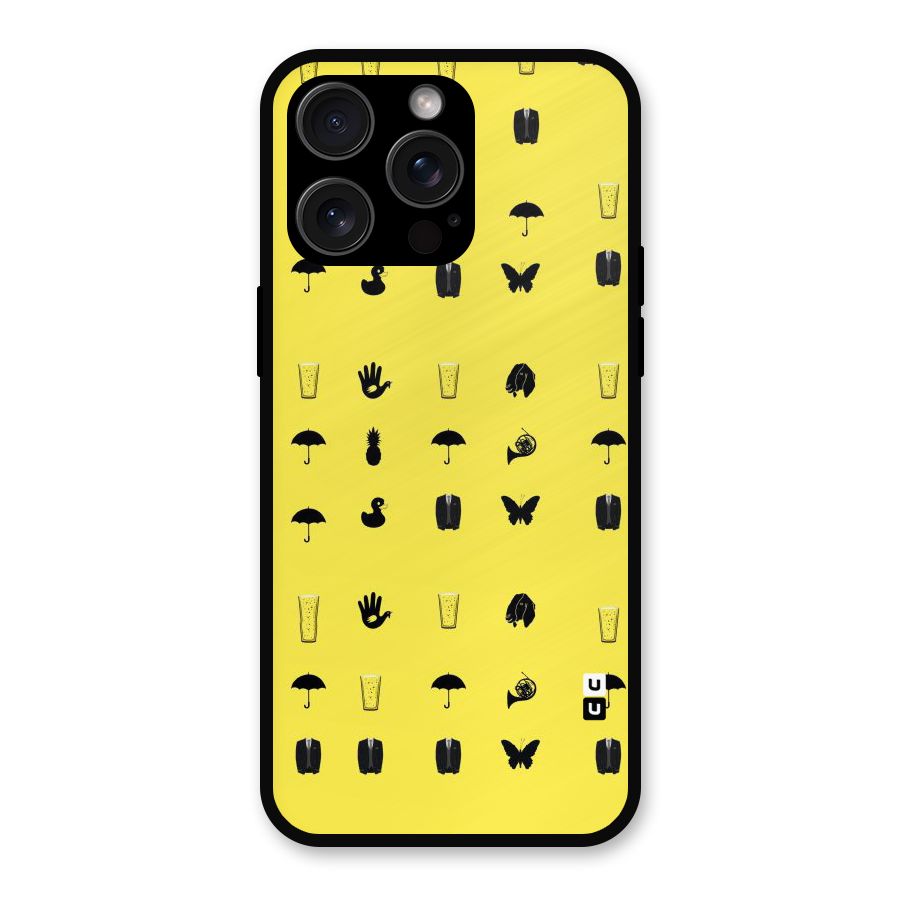 Glass Pattern Metal Back Case for iPhone 15 Pro Max