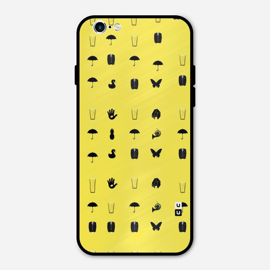 Glass Pattern Metal Back Case for iPhone 6 6s