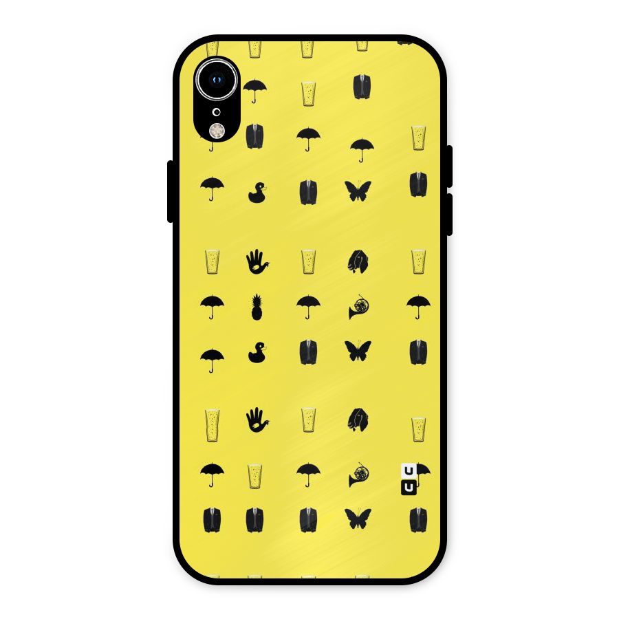 Glass Pattern Metal Back Case for iPhone XR