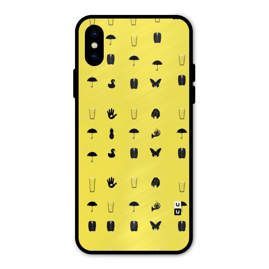 Glass Pattern Metal Back Case for iPhone XS