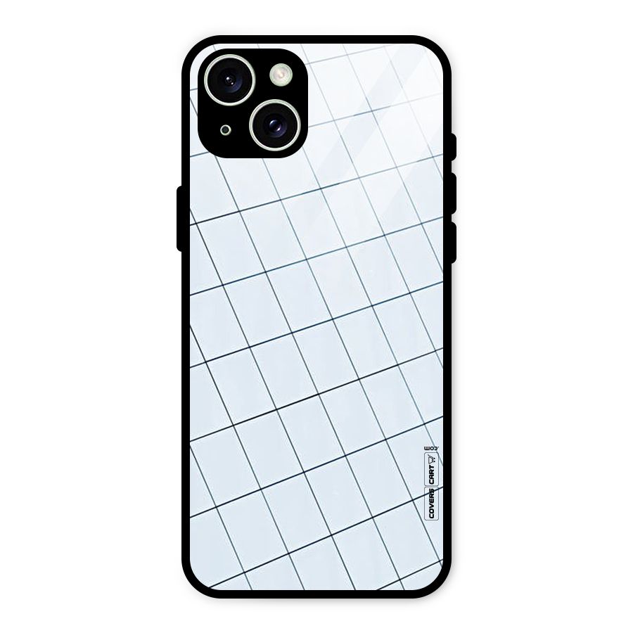 Glass Square Wall Glass Back Case for iPhone 15 Plus