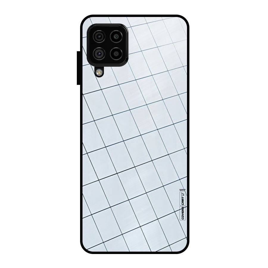 Glass Square Wall Metal Back Case for Galaxy A22 4G