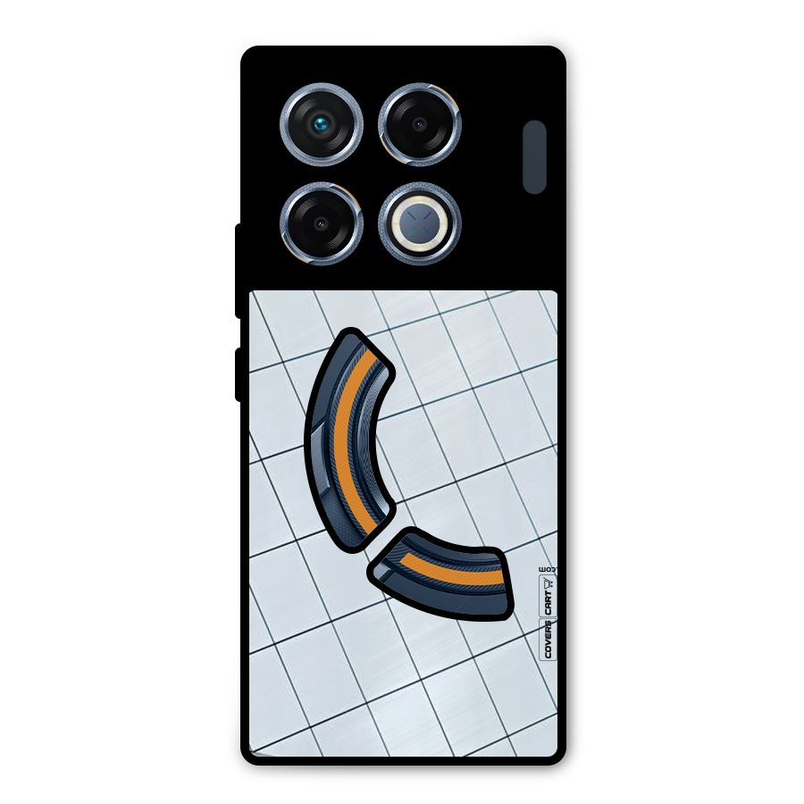 Glass Square Wall Metal Back Case for Infinix GT 20 Pro