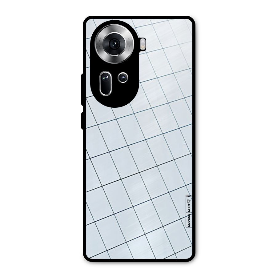 Glass Square Wall Metal Back Case for Oppo Reno11 5G