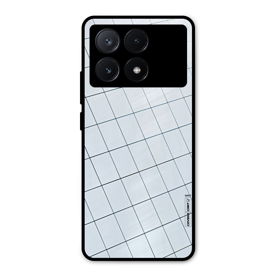 Glass Square Wall Metal Back Case for Poco X6 Pro