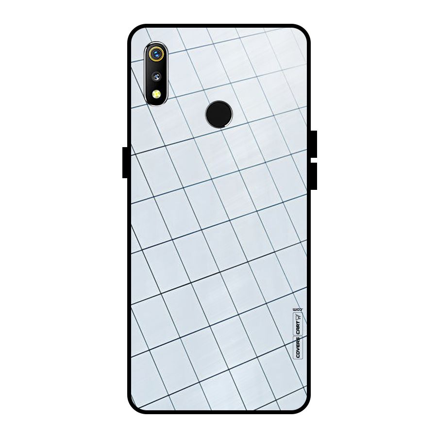 Glass Square Wall Metal Back Case for Realme 3i
