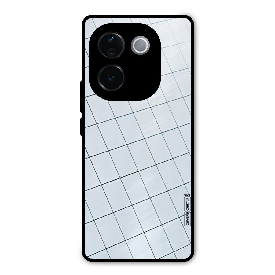Glass Square Wall Metal Back Case for Vivo T3 Pro