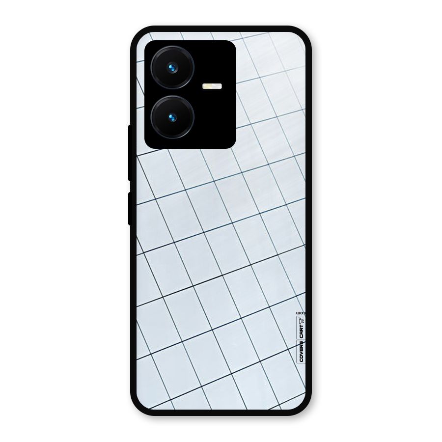 Glass Square Wall Metal Back Case for Vivo Y22s