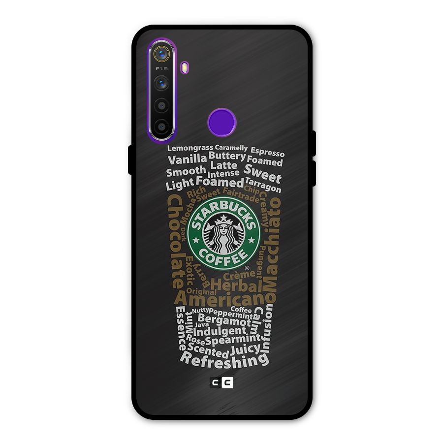 Glass StarBucks Glass Back Case for Realme 5s
