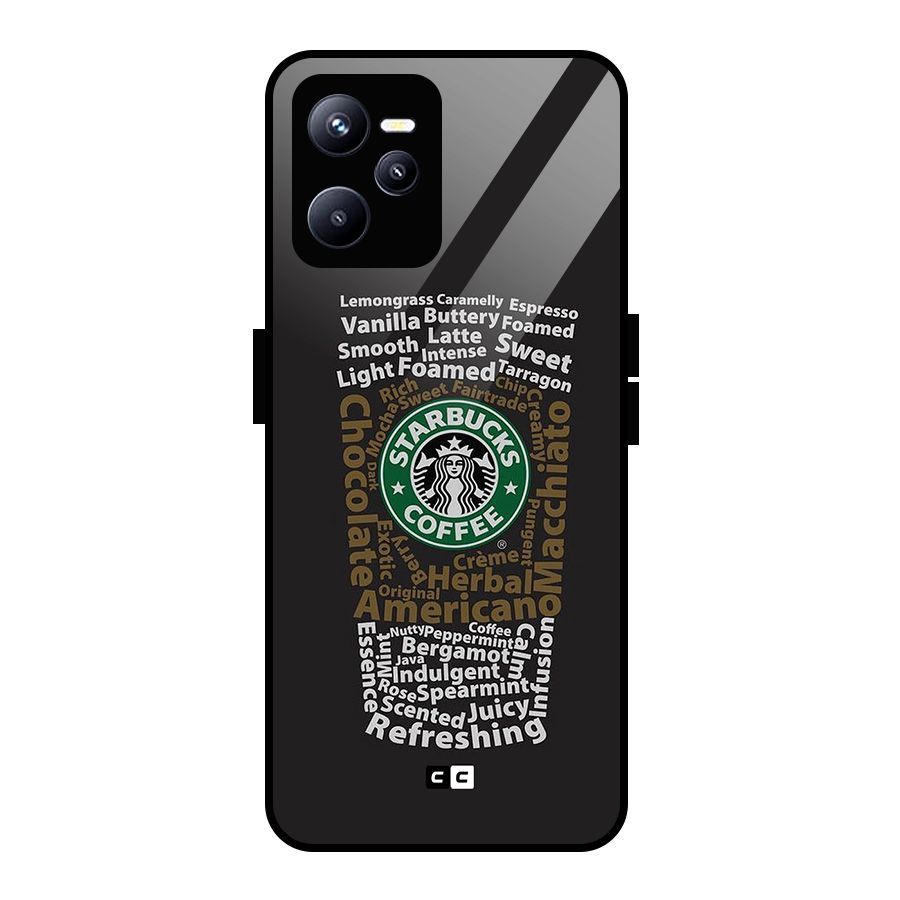 Glass StarBucks Glass Back Case for Realme C35