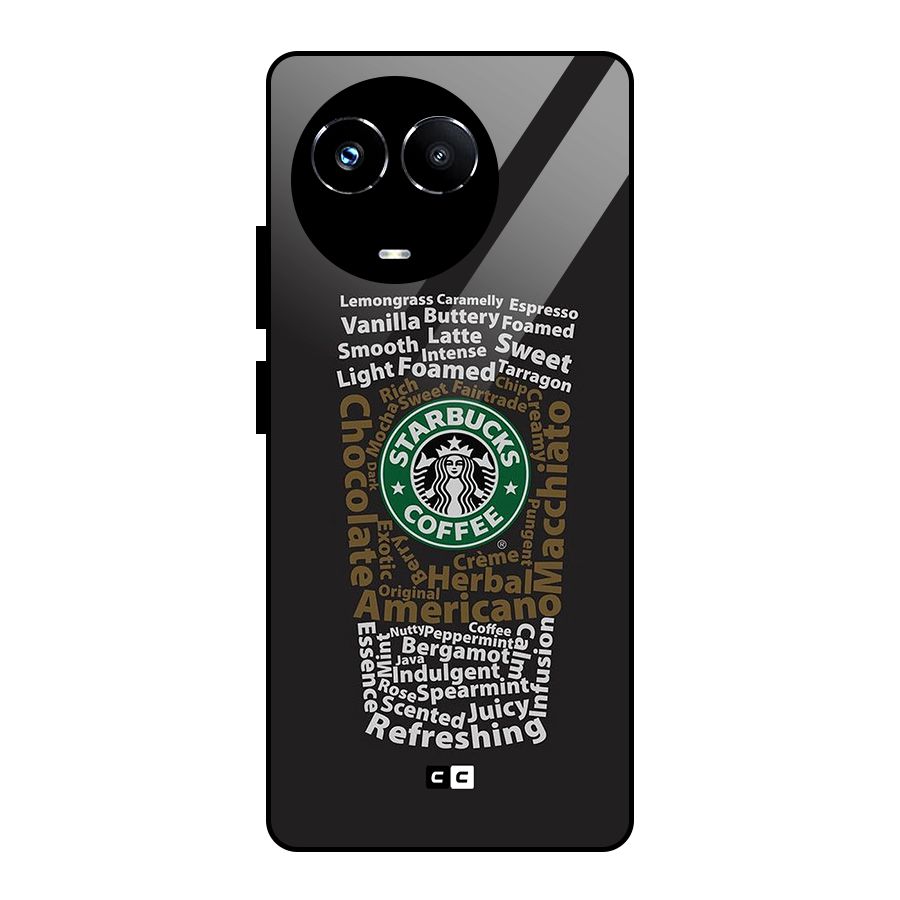 Glass StarBucks Glass Back Case for Realme Narzo 60X