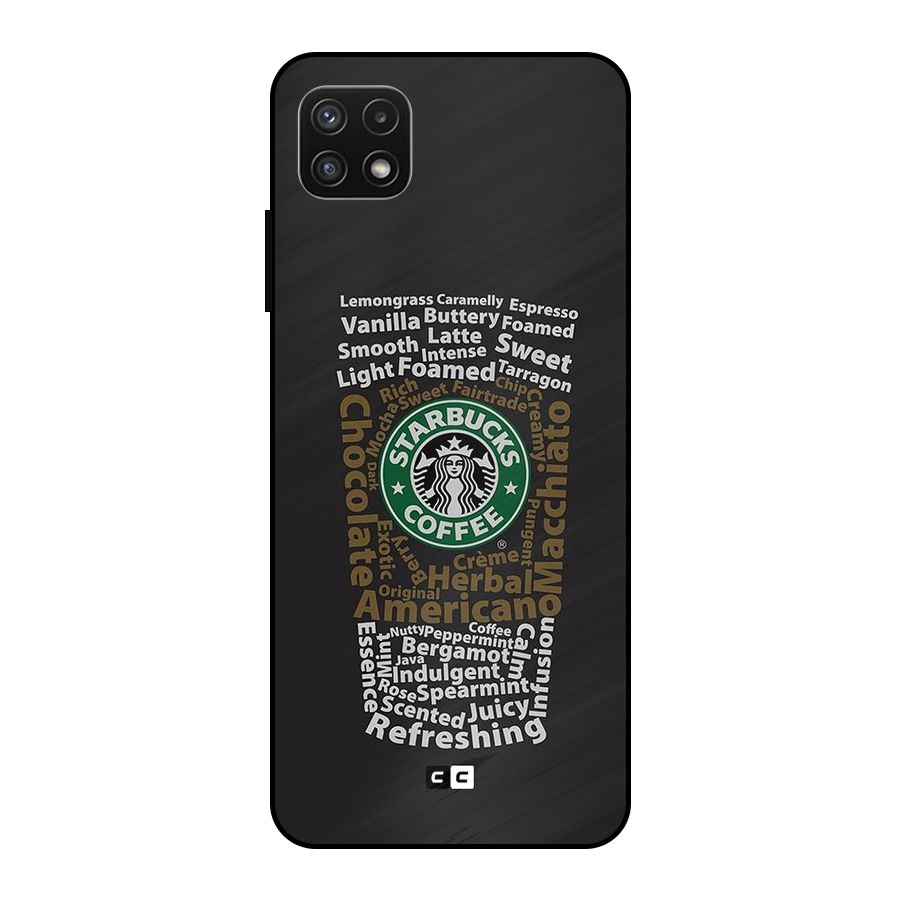 Glass StarBucks Metal Back Case for Galaxy A22 5G