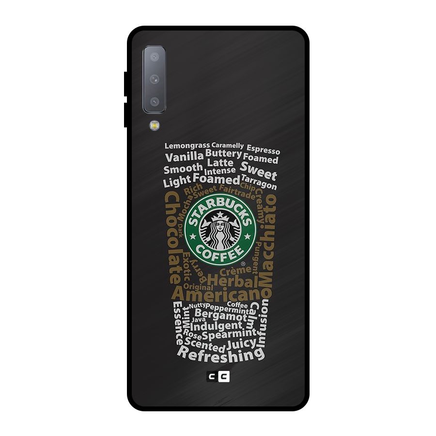 Glass StarBucks Metal Back Case for Galaxy A7 (2018)