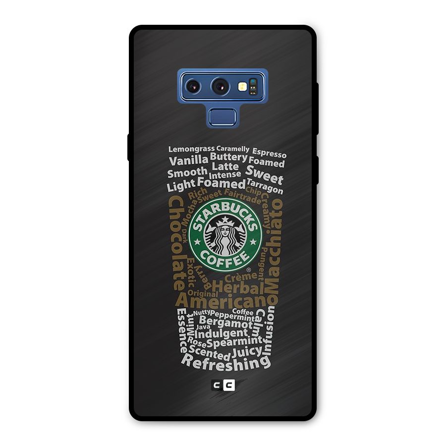 Glass StarBucks Metal Back Case for Galaxy Note 9