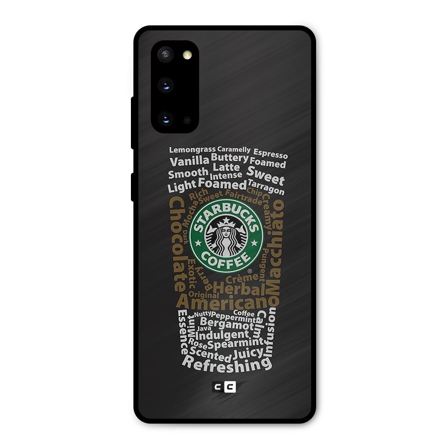 Glass StarBucks Metal Back Case for Galaxy S20