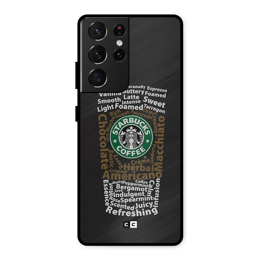 Glass StarBucks Metal Back Case for Galaxy S21 Ultra 5G