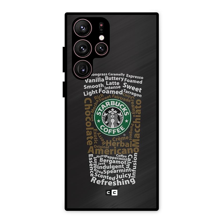 Glass StarBucks Metal Back Case for Galaxy S22 Ultra 5G