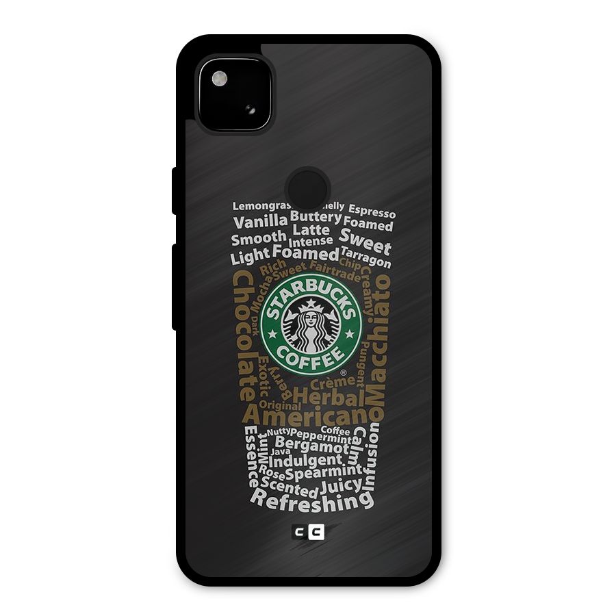 Glass StarBucks Metal Back Case for Google Pixel 4a