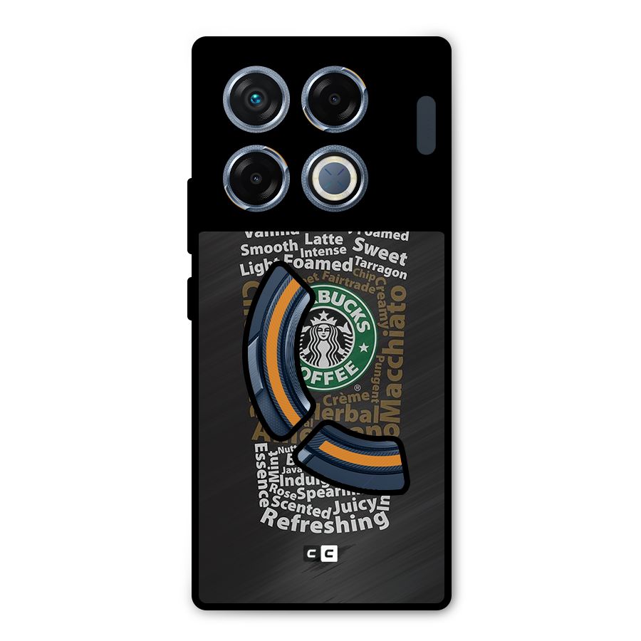 Glass StarBucks Metal Back Case for Infinix GT 20 Pro