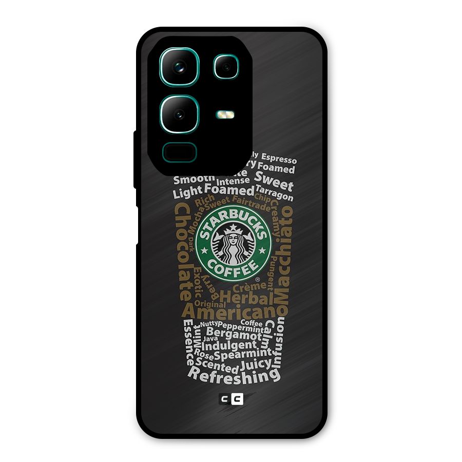 Glass StarBucks Metal Back Case for Infinix Note 50x