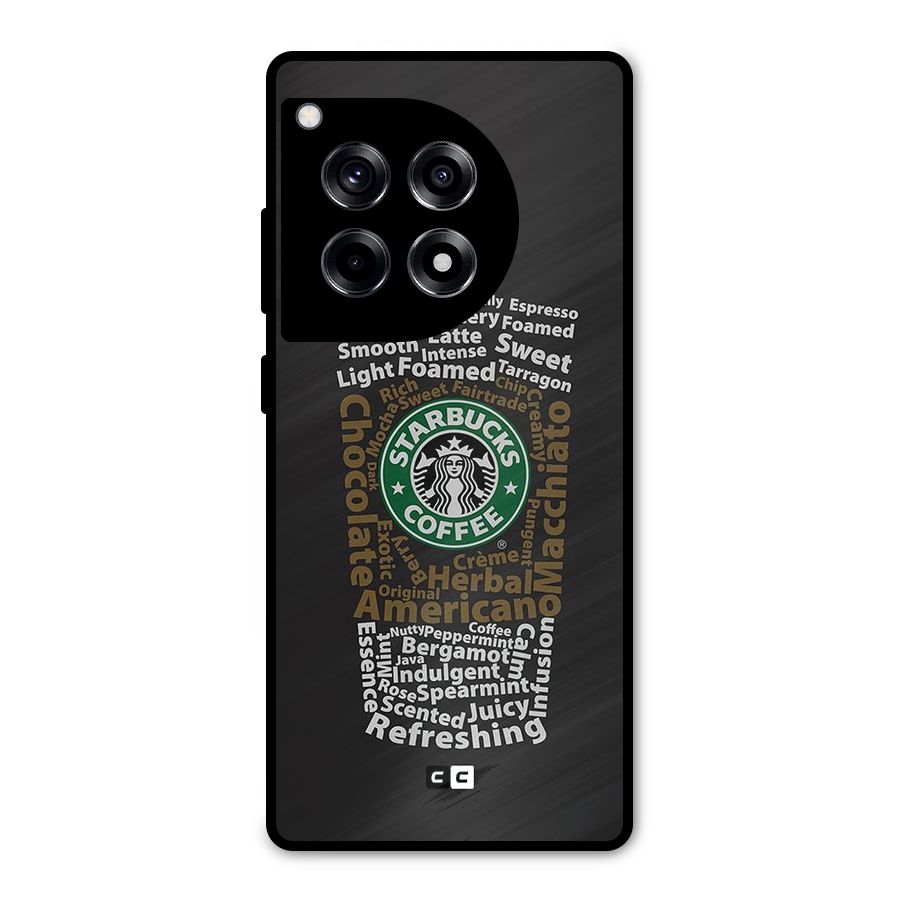 Glass StarBucks Metal Back Case for OnePlus 12R
