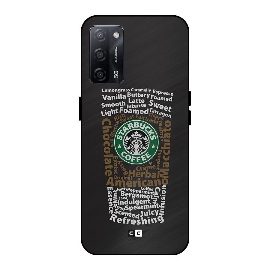 Glass StarBucks Metal Back Case for Oppo A53s 5G