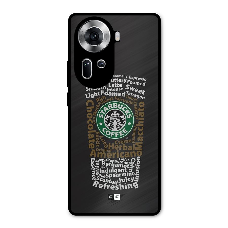 Glass StarBucks Metal Back Case for Oppo Reno11 5G