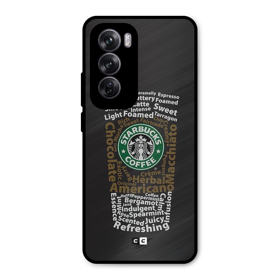 Glass StarBucks Metal Back Case for Oppo Reno12 Pro