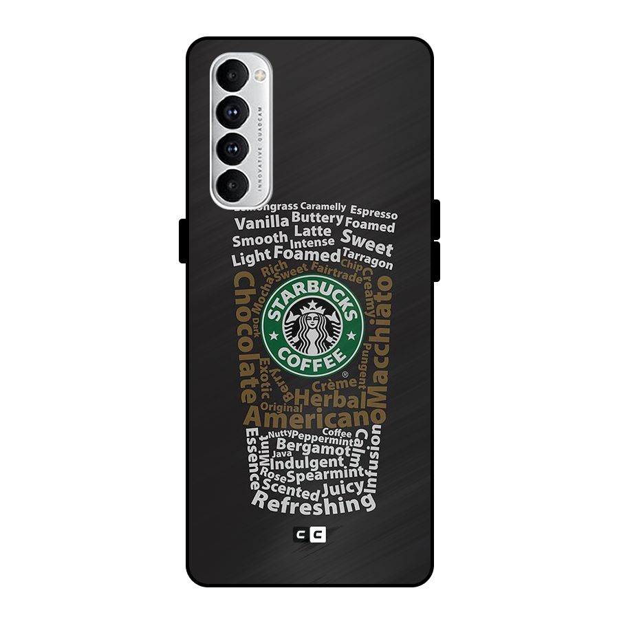 Glass StarBucks Metal Back Case for Oppo Reno4 Pro